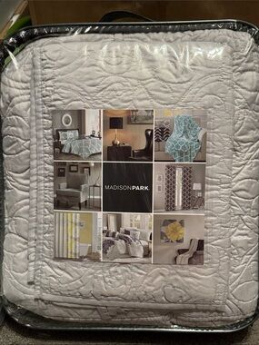 Madison Park Quebec 6 Piece Daybed Cover Set Grey Bedding Quilting Reversible